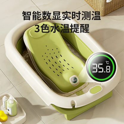 Silicone Baby Bathtub with Real-Time Temperature Sensor