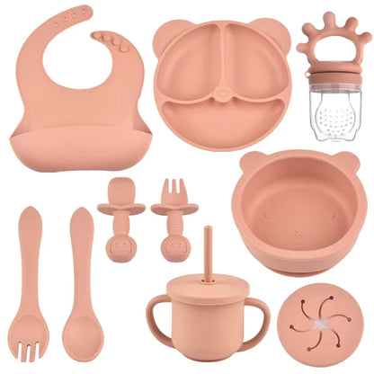 BPA-Free Silicone Baby Feeding Set with Plates & Cups