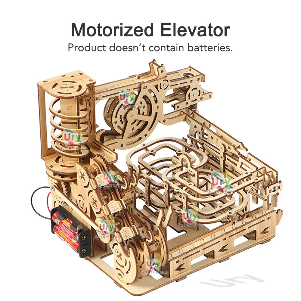 3D Wooden Marble Run Puzzle – Electric Catapult