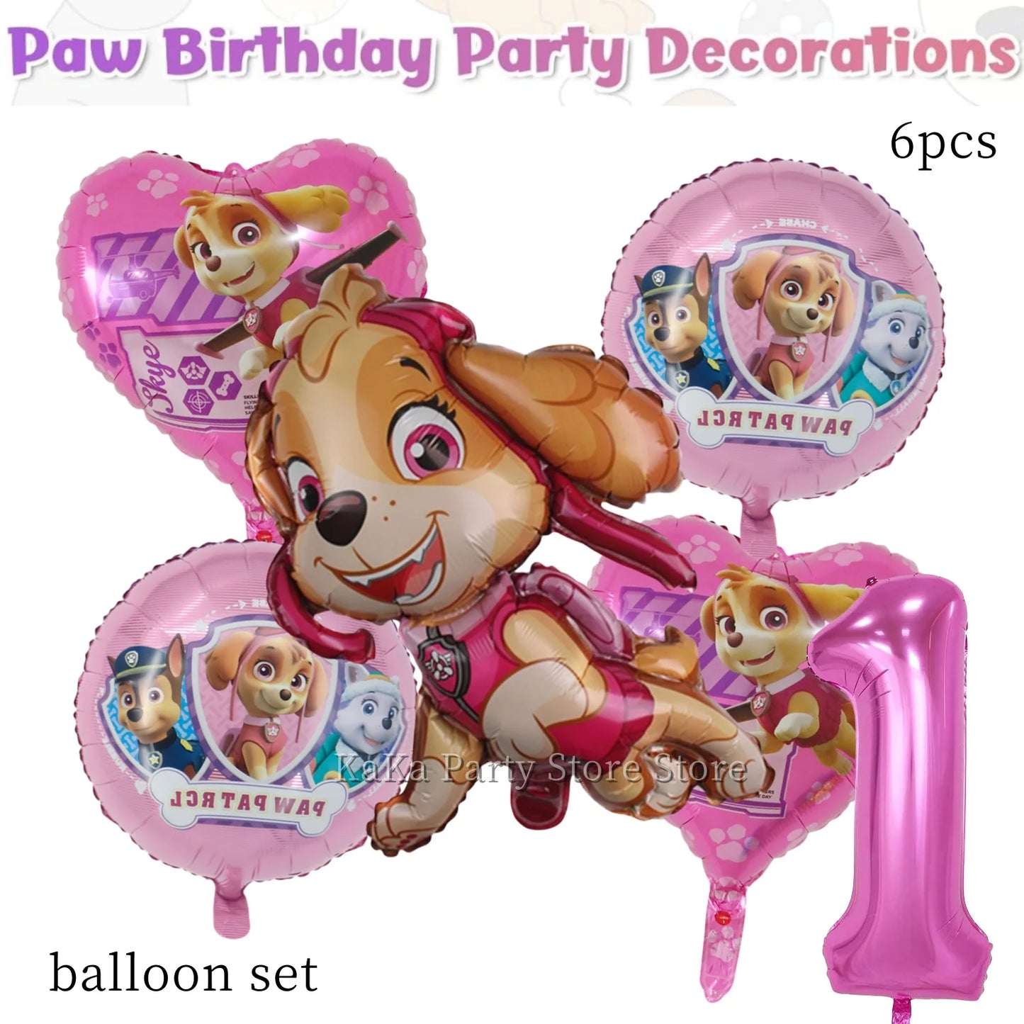 Paw Patrol Birthday Party Supplies – Skye Theme Tableware Set