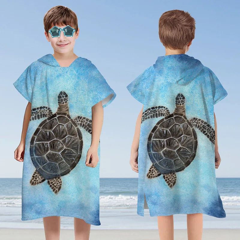 Children Microfiber Beach Towel Cape – Quick-Dry Comfort