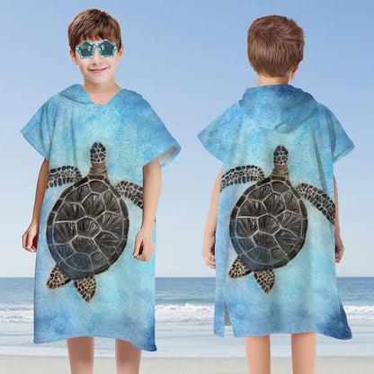 Children Microfiber Beach Towel Cape – Quick-Dry Comfort