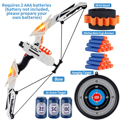 Kids Soft Dart Archery Set with LED Lights for Safe Play