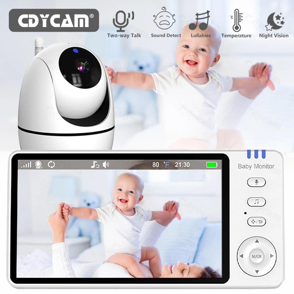 5" Video Baby Monitor HD PTZ Camera with Two-Way Audio