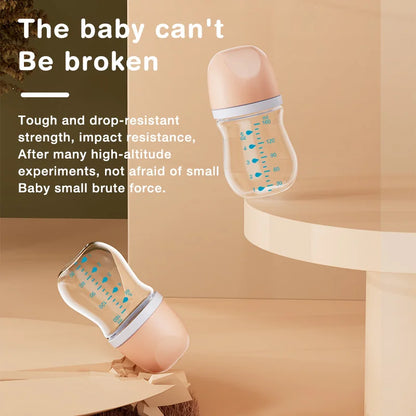 Glass Baby Bottle Anti-Choke Design for Safe Newborn Feeding