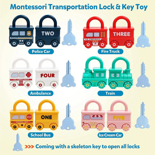 Montessori Lock & Key Toy Set Boosts Fine Motor Skills