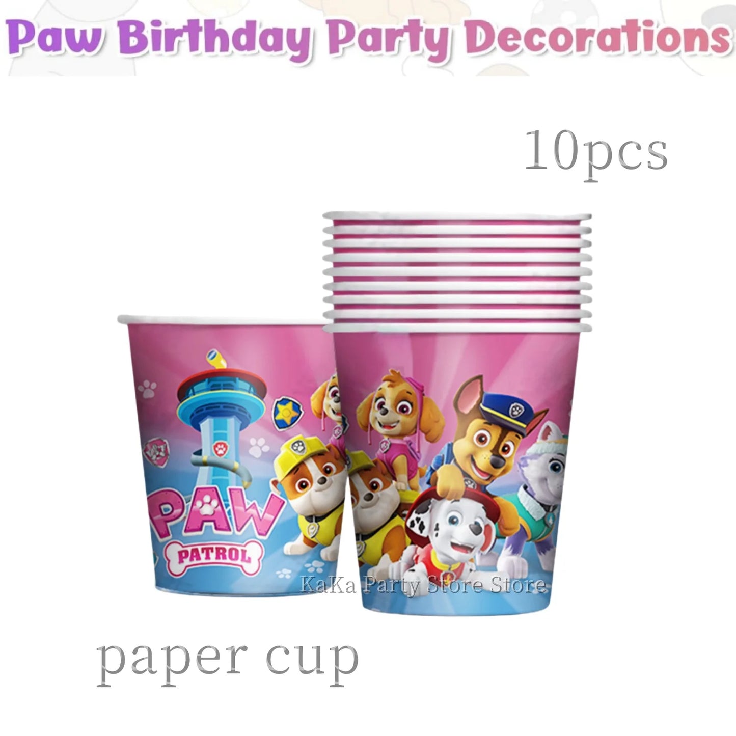 Paw Patrol Birthday Party Supplies – Skye Theme Tableware Set