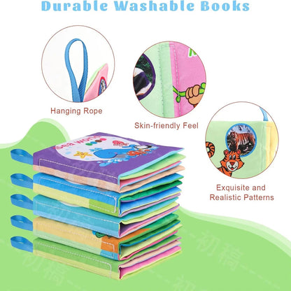 Washable Baby Cloth Book Set – Sensory & Teething Fun