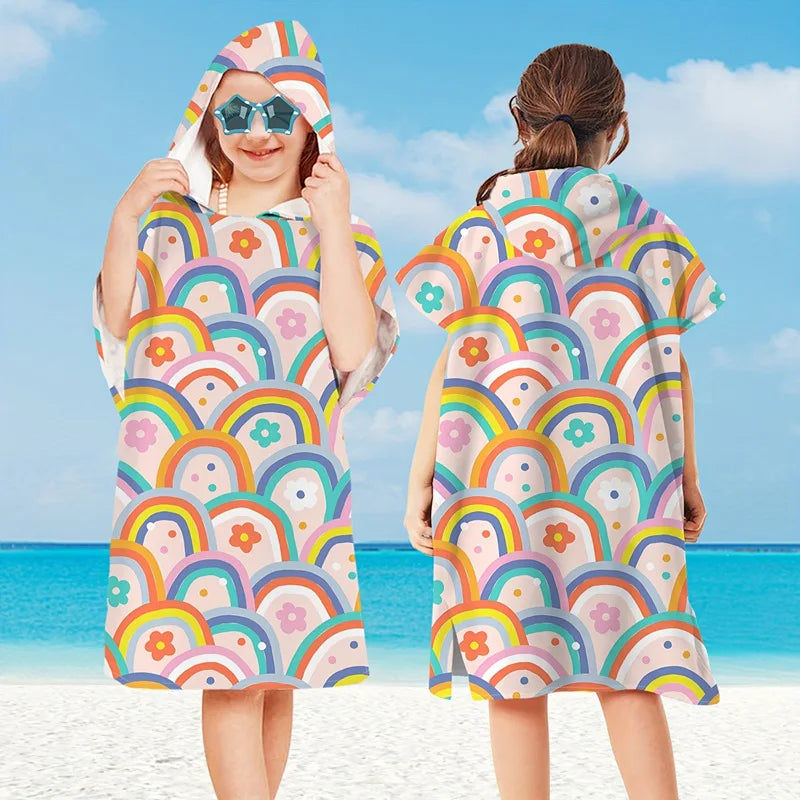 Children Microfiber Beach Towel Cape – Quick-Dry Comfort