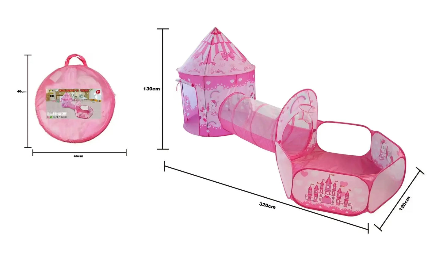 3-in-1 Kids Play Tent – Tunnel, Playhouse & Ball Pit Fun