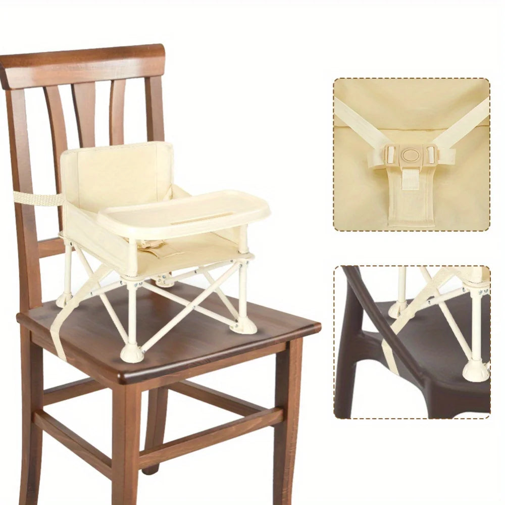 Portable Baby High Chair with Tray for Easy Feeding