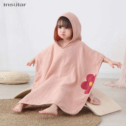 Muslin Baby Hooded Poncho Towel – Soft & Quick-Dry