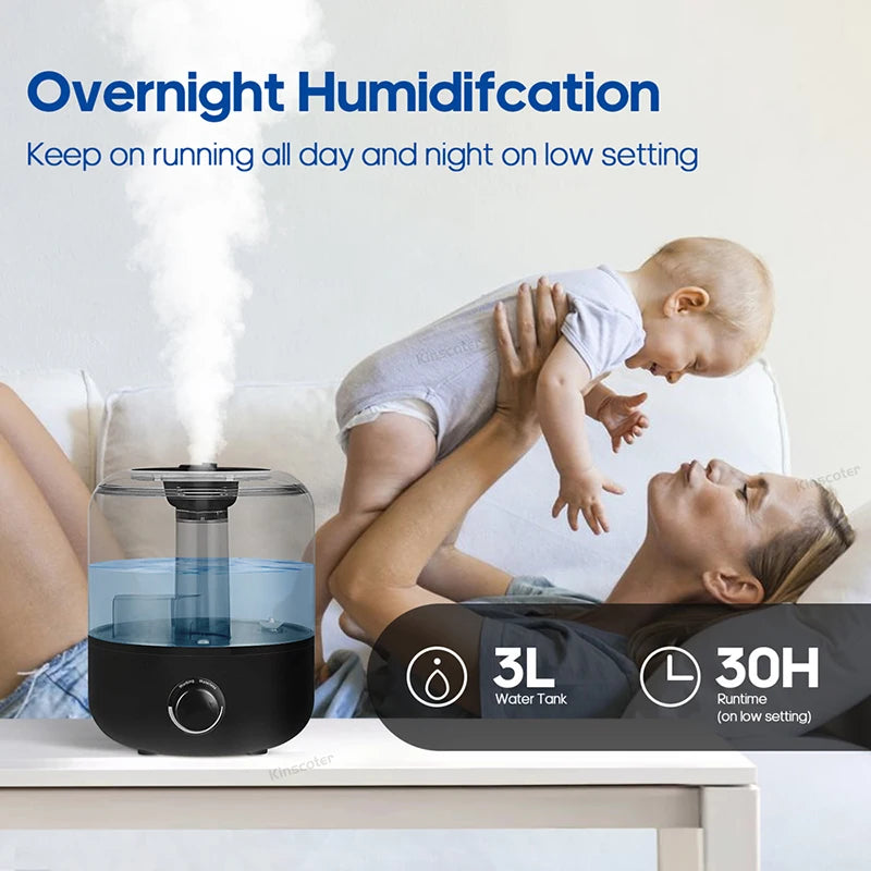3L Air Humidifier – Large Capacity Ultrasonic Aroma Diffuser
