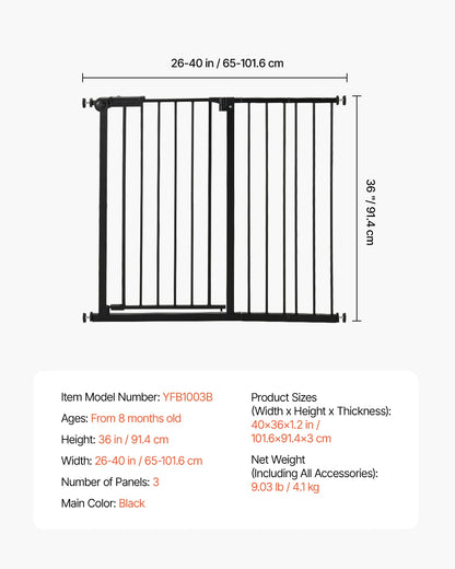 Baby Gate for Stairs & Doorways with Auto-Close Safety