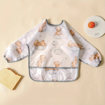 Waterproof Baby Bib with Sleeves – Cute Mess-Free Feeding