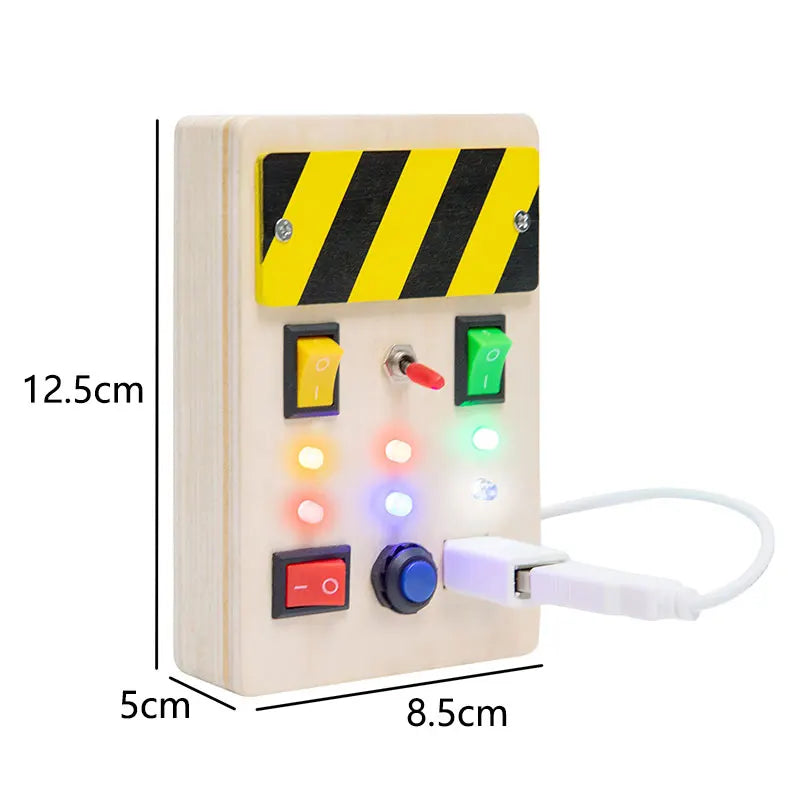 Montessori Busy Board LED Toy – Sensory Learning Fun