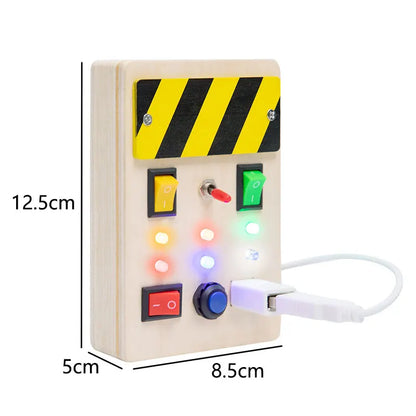 Montessori Busy Board LED Toy – Sensory Learning Fun