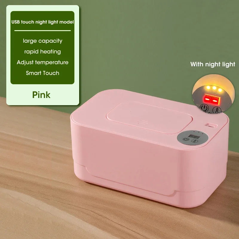 Baby Wipe Warmer LED Display Portable USB Heated Dispenser