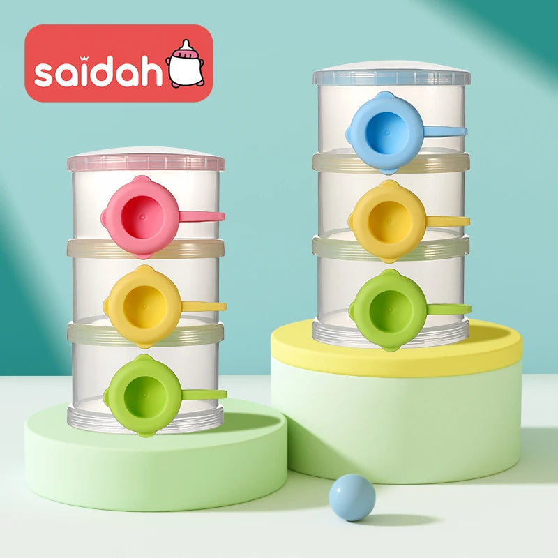 BPA-Free Baby Milk Powder Container – 3-Layer Side Open