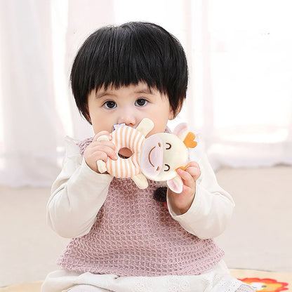 Baby Rattle Toy Plush Animal – Soft Sensory Learning Ring