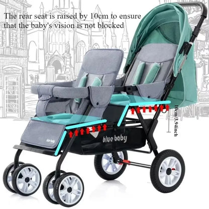 Double Stroller Front & Rear Seats – Lightweight Foldable