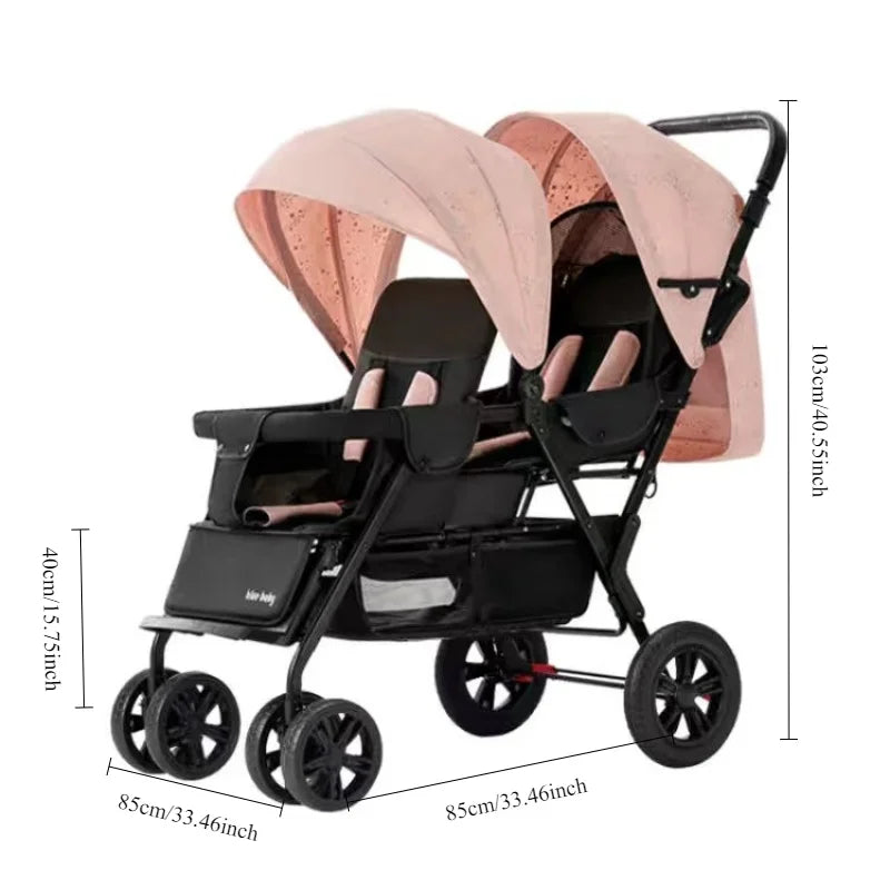 Double Stroller Front & Rear Seats – Lightweight Foldable