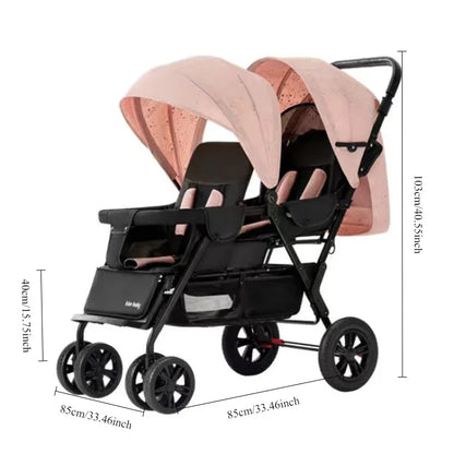 Double Stroller Front & Rear Seats – Lightweight Foldable
