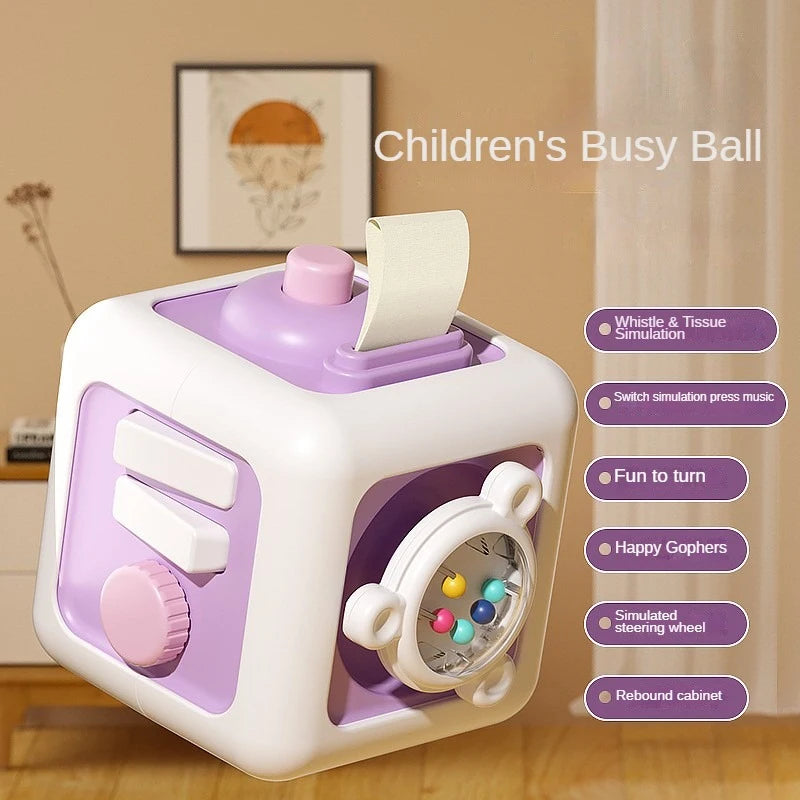 6-in-1 Montessori Busy Cube – Educational Skills Toy for Kids