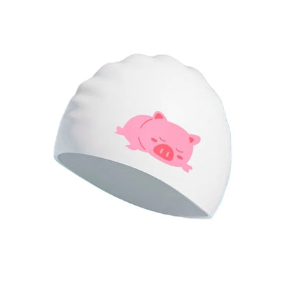Silicone Swimming Cap – Cute Cartoon Design, Hair Protection