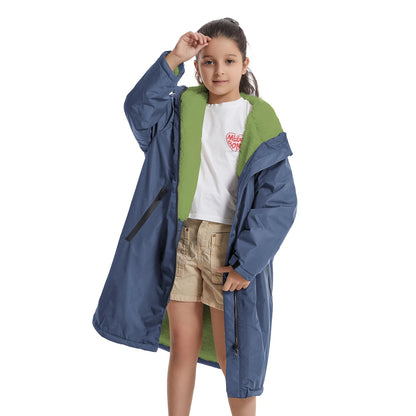 Kids Waterproof Changing Robe – Warm, Soft & Fluffy Hoodie