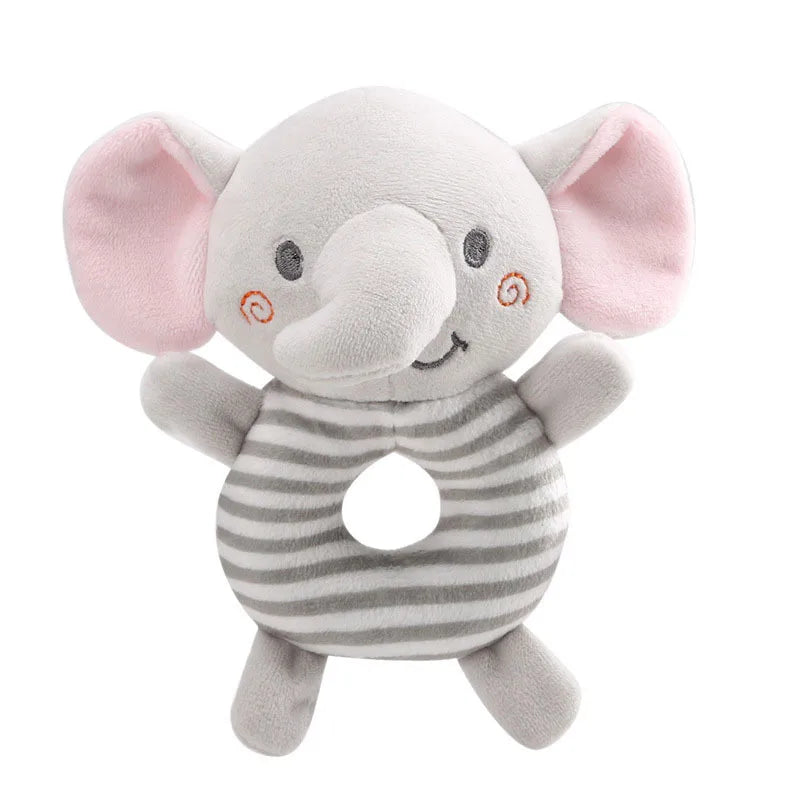 Baby Rattle Toy Plush Animal – Soft Sensory Learning Ring