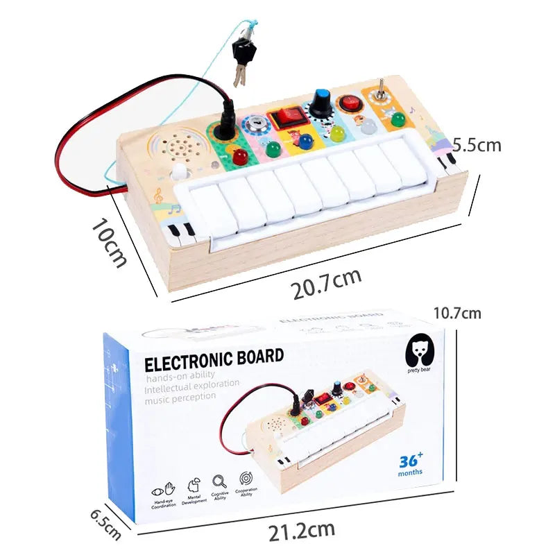 Montessori Busy Board LED Toy – Sensory Learning Fun