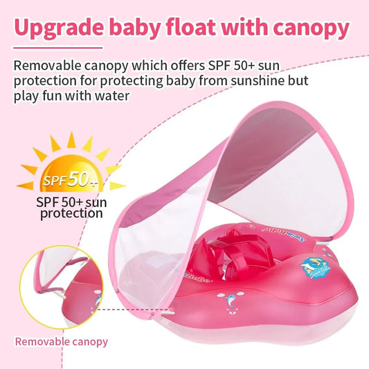 Baby Swimming Float with Canopy – Safe Sun Protection Ring