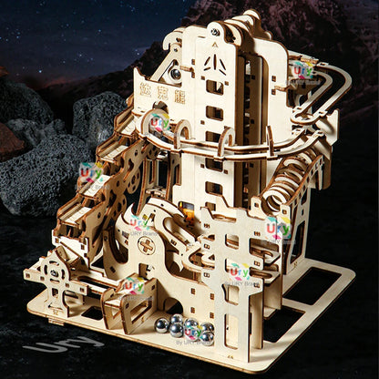 3D Wooden Marble Run Puzzle – Electric Catapult