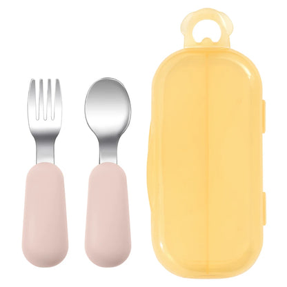 Baby Silicone Fork & Spoon – Safe Portable Feeding Set