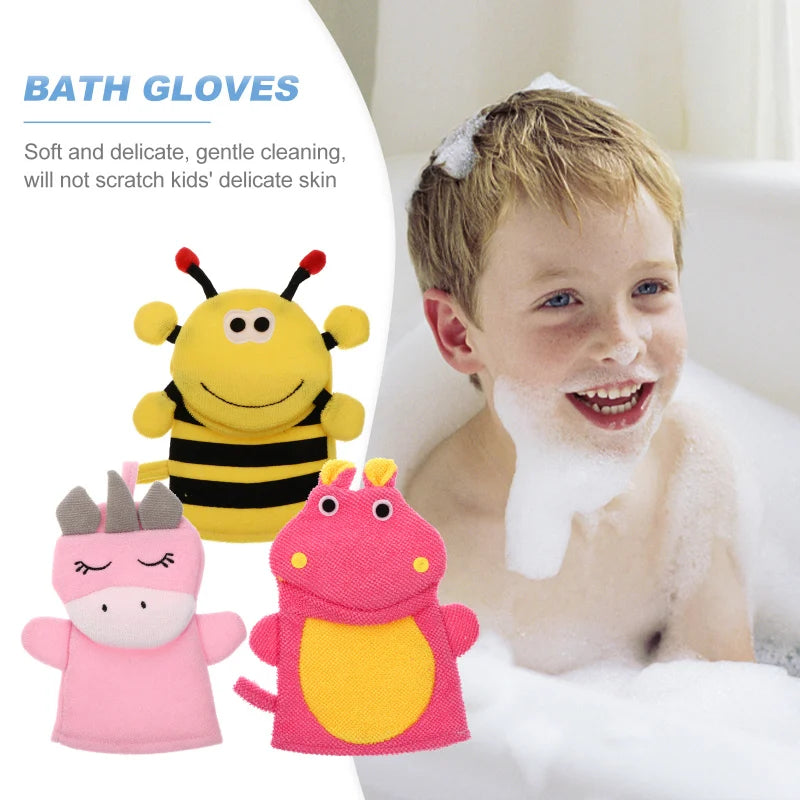 Children Bath Gloves – Soft Cartoon Sponge for Gentle Cleaning