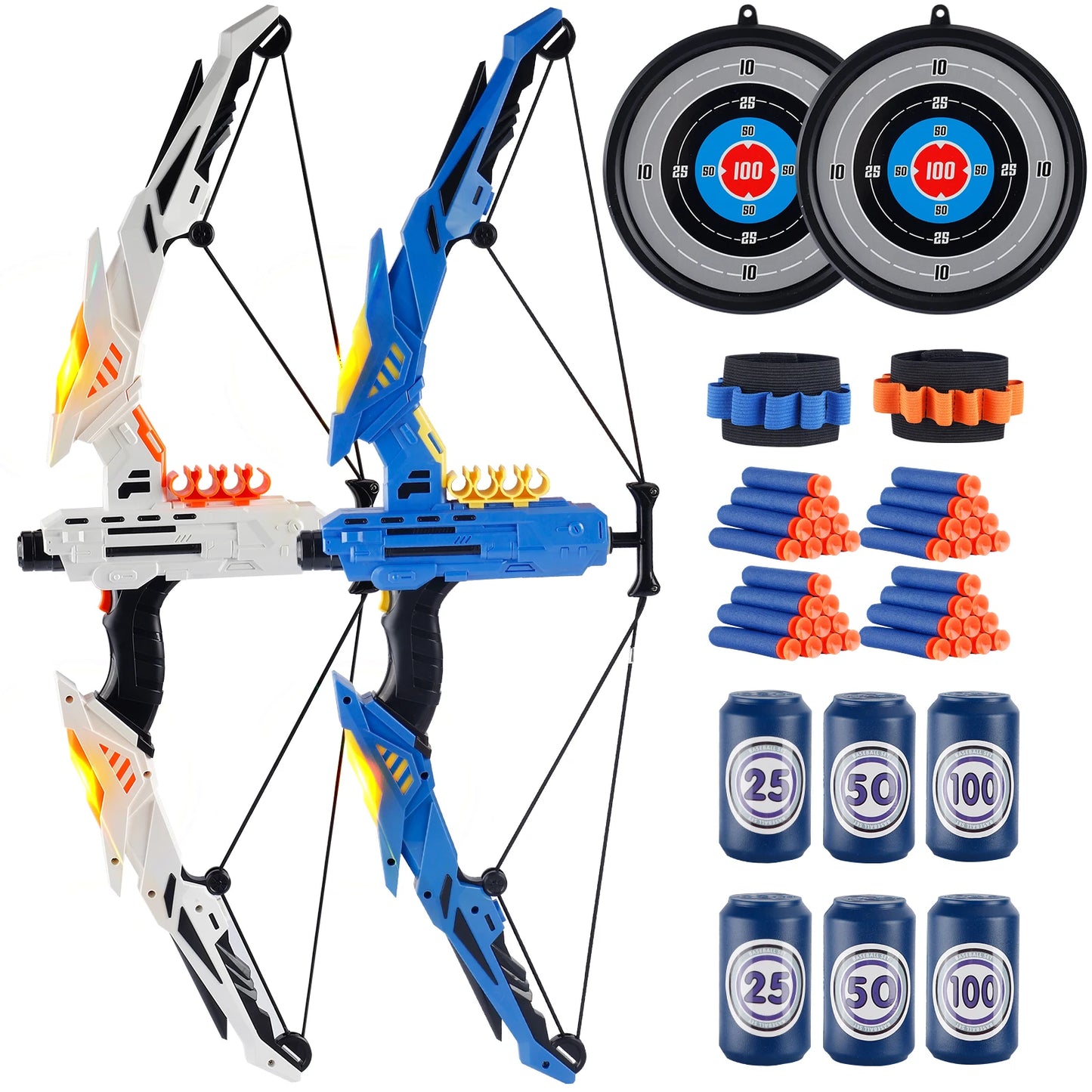 Kids Soft Dart Archery Set with LED Lights for Safe Play