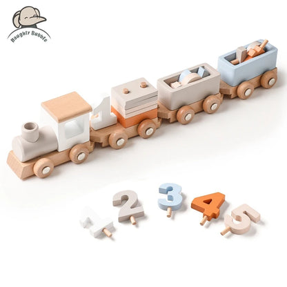 Wooden Train Toy for Kids – Montessori Learning & Number Fun