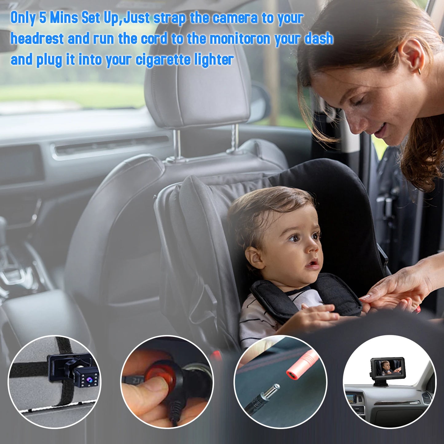 Rear View Baby Car Monitor – 4.3" IPS Screen HD