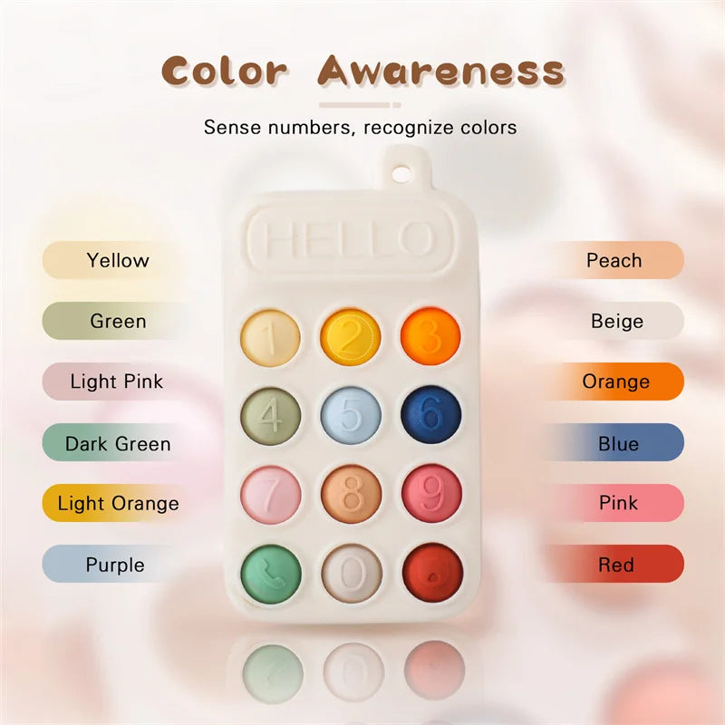 Baby Phone Teether – Safe Silicone Toy for Soothing & Learning