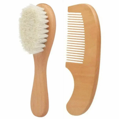Baby Hair Brush and Comb Set – Gentle Wool & Wood Care
