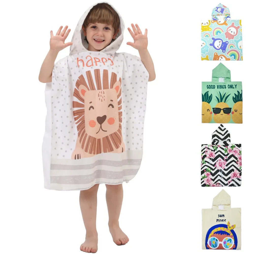 Children’s Hooded Beach Towel – Quick-Dry Microfiber Comfort