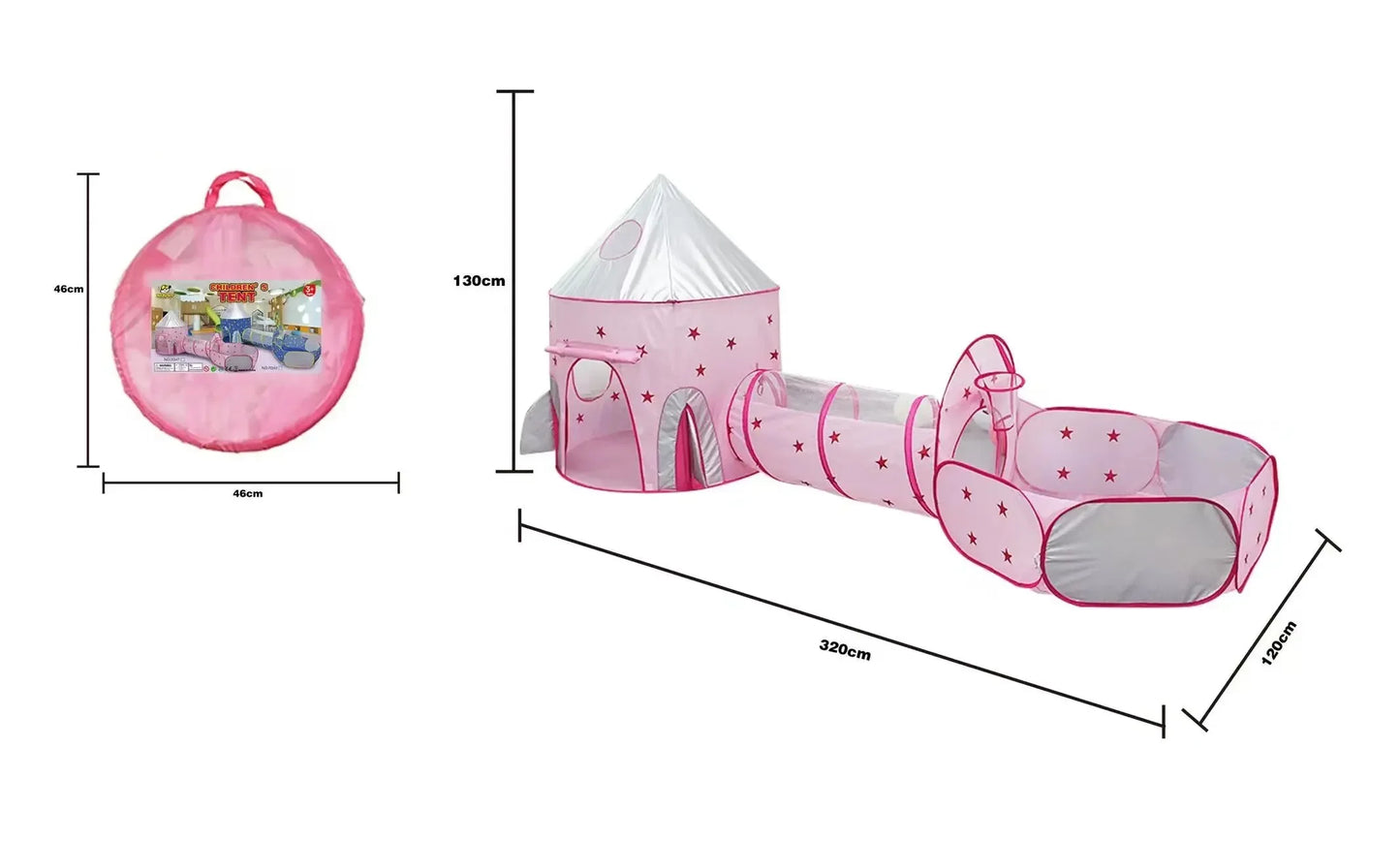 3-in-1 Kids Play Tent – Tunnel, Playhouse & Ball Pit Fun