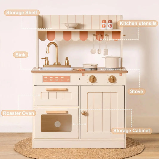 Wooden Kids Kitchen Playset – Realistic Design for Creative Play