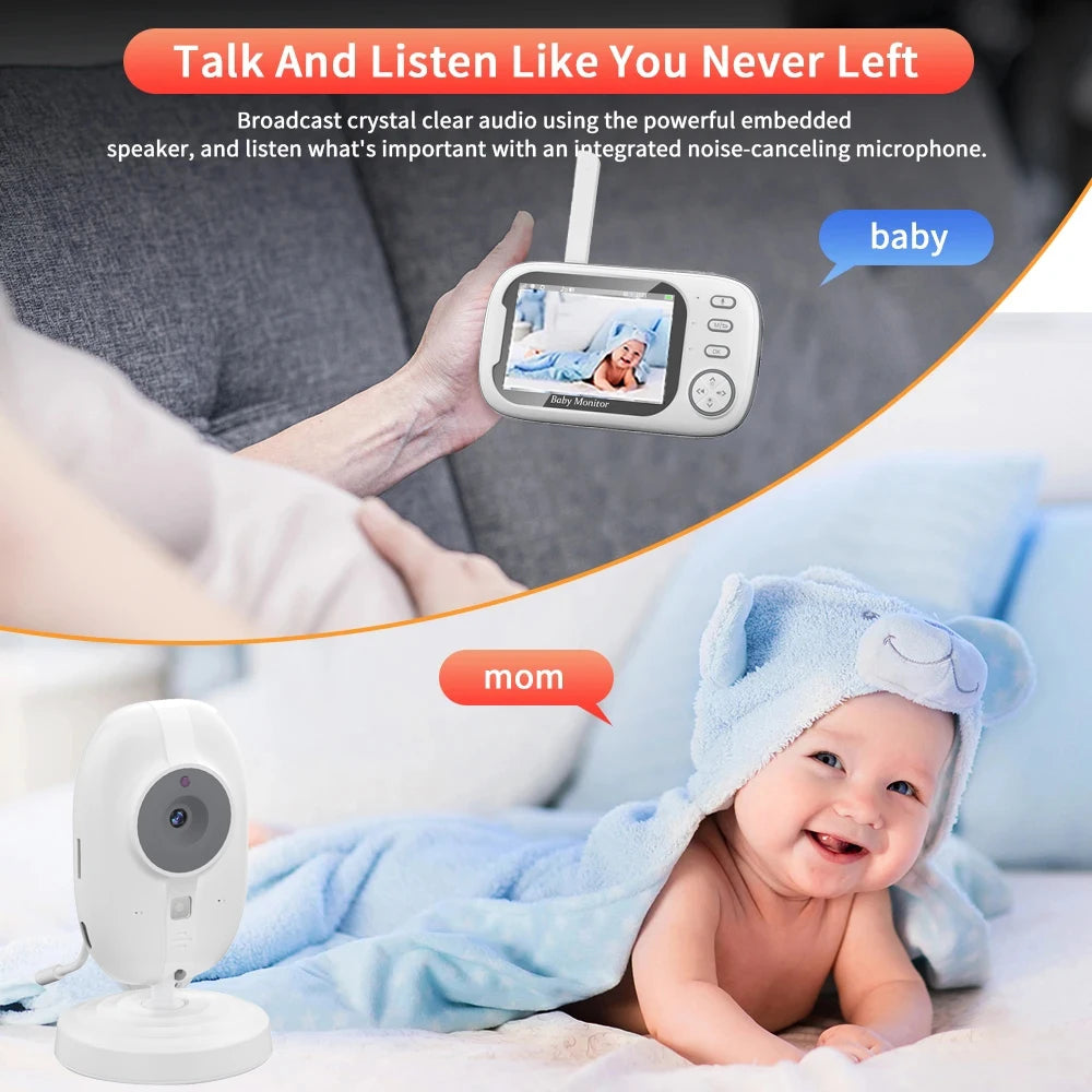 Wireless Video Baby Monitor 3.5” – Night Vision & 2-Way Audio