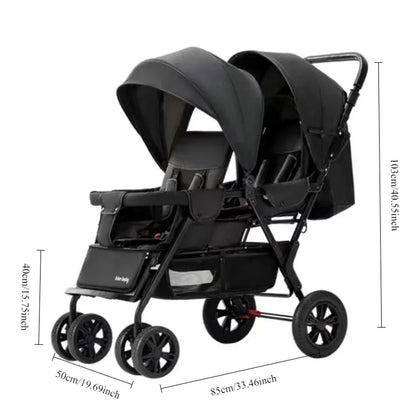 Double Stroller Front & Rear Seats – Lightweight Foldable