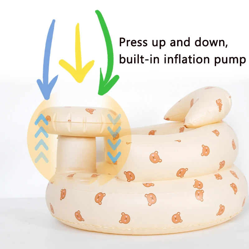 Inflatable Baby Seat for Safe Sitting & Feeding Support