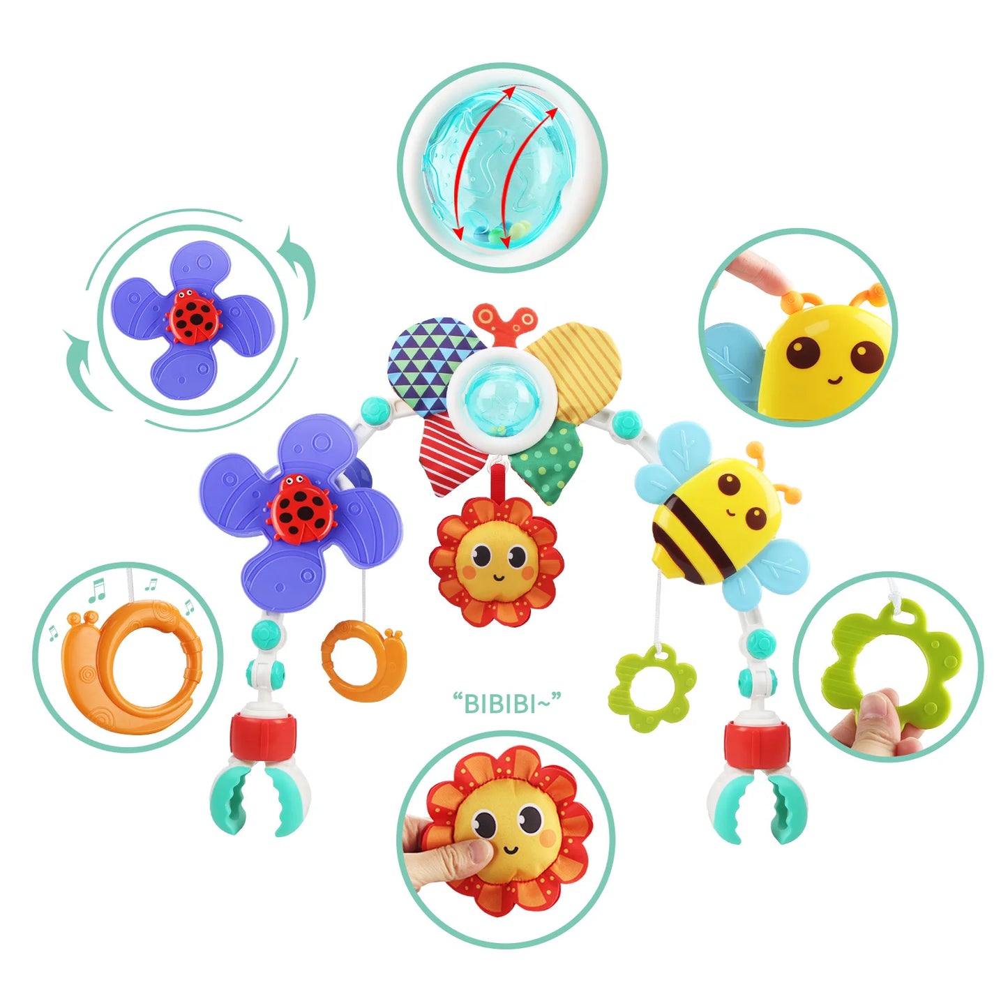 Baby Stroller Activity Arch Toy for Sensory & Motor Skills