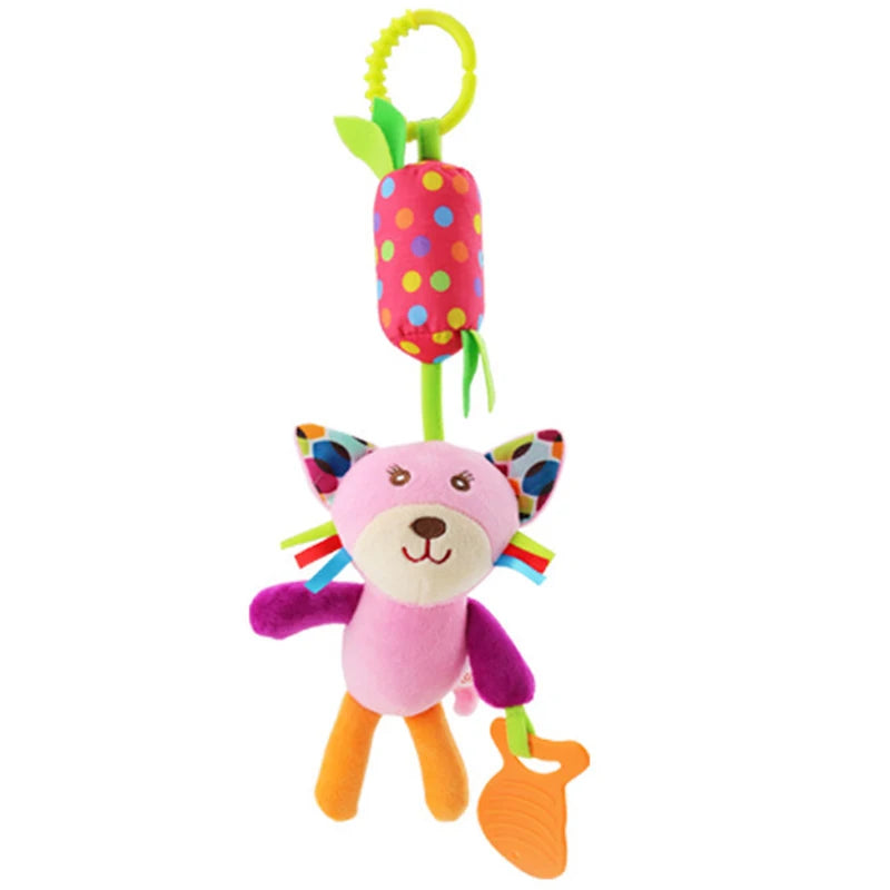 Baby Stroller Rattle Toy – Soft Hanging Animal for Sensory Play