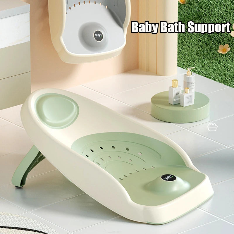Baby Bath Support for Newborns – Non-Slip Thermometer Bed